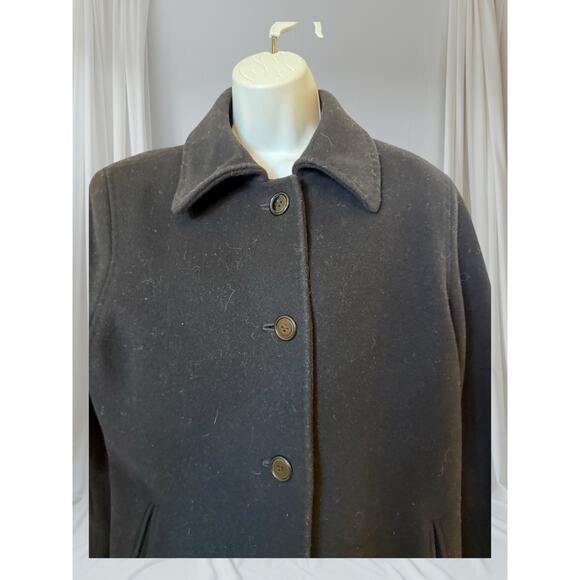 Louis Dell’Olio 100% Italian Cashmere Coat Made in Italy Black Classic - Picture 4 of 6